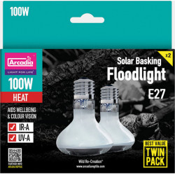 Arcadia solar basking floodlight 100 w x2 de Superfish - Aquadistri - accessoires pour aquarium et bassin dans Lumière pour r...