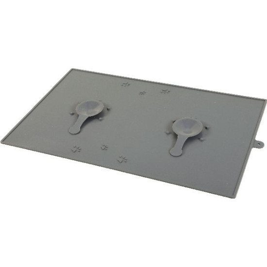 Tapis gamelle silicone ventouse gris de Zolux - Produit pour animaux dans Gamelles, distributeurs et fontaines pour chats