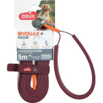 Longe plate silicone rouge 5m bivouak de Zolux - Produit pour animaux dans Laisses pour chien