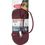 Longe plate silicone rouge 15m bivouak de Zolux - Produit pour animaux dans Laisses pour chien