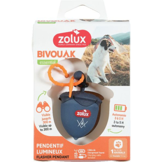 Flasher noisette usb bleu bivouak de Zolux - Produit pour animaux dans Accessoires pour chiens