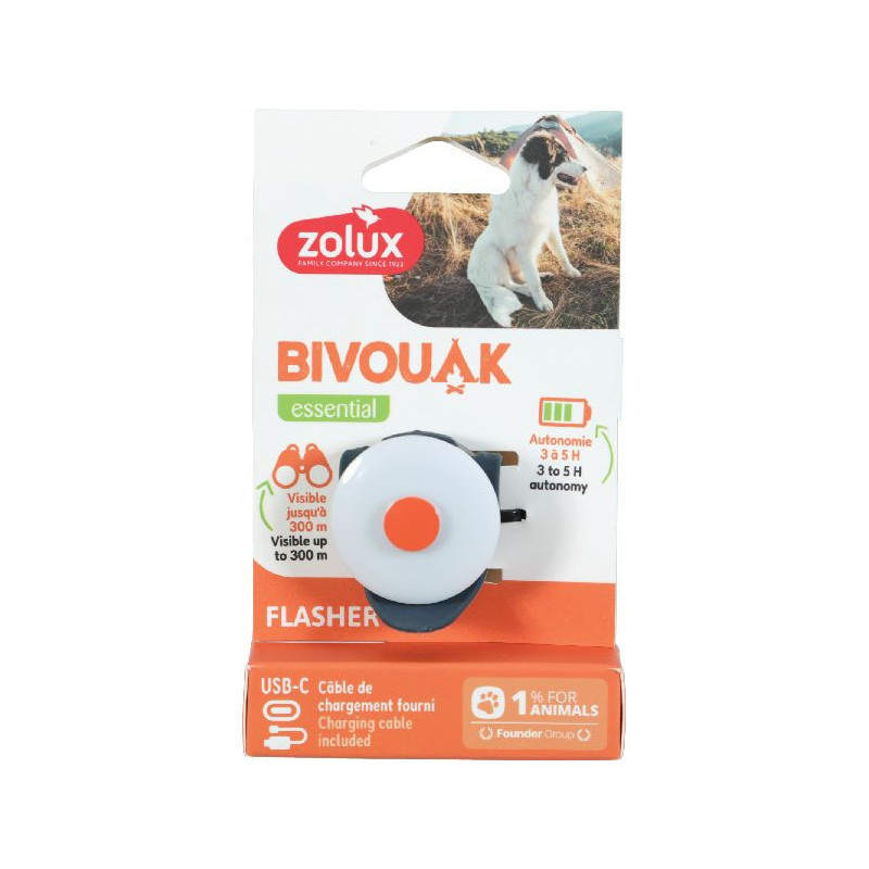 Flasher usb bleu bivouak de Zolux - Produit pour animaux dans Accessoires pour chiens