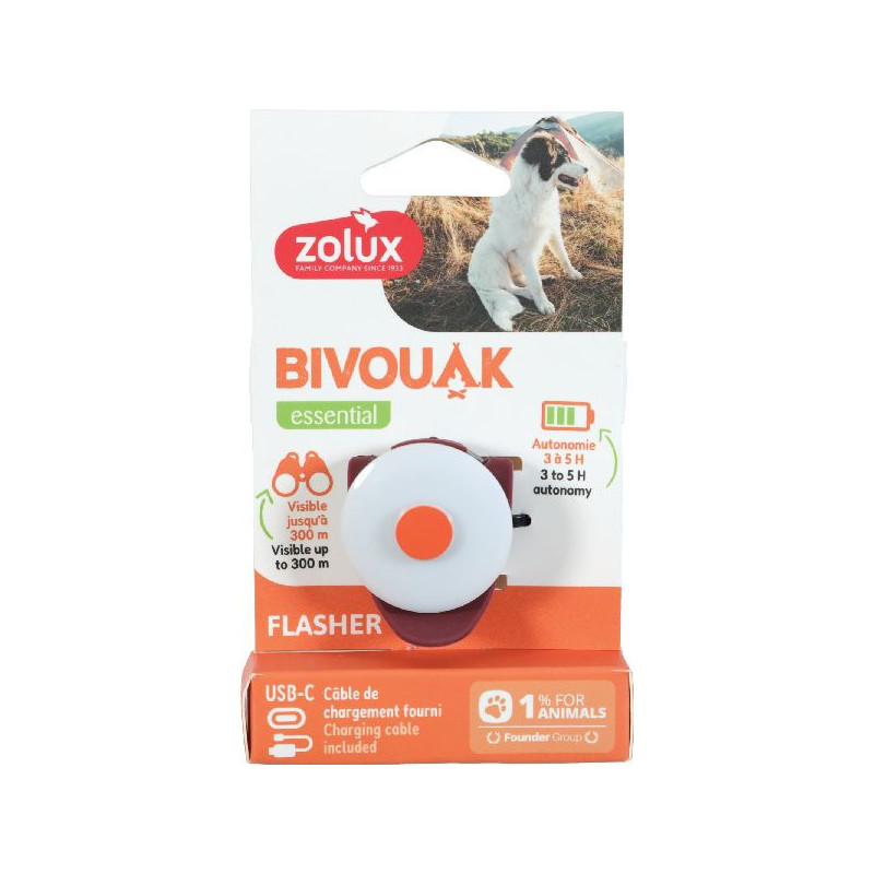 Flasher usb rouge bivouak de Zolux - Produit pour animaux dans Accessoires pour chiens