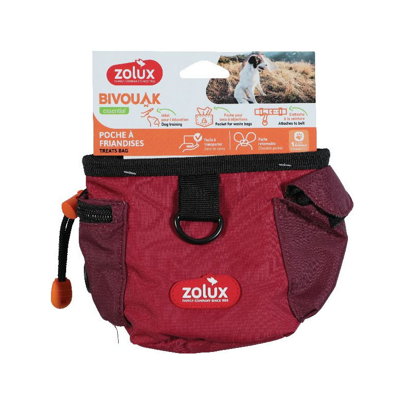Sac friandises bivouak rouge de Zolux - Produit pour animaux dans Friandises pour chiens