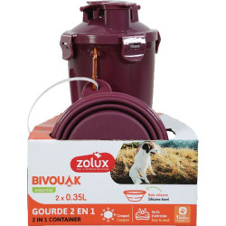 Gourde 2en1 bivouak rouge de Zolux - Produit pour animaux dans Accessoires pour chiens