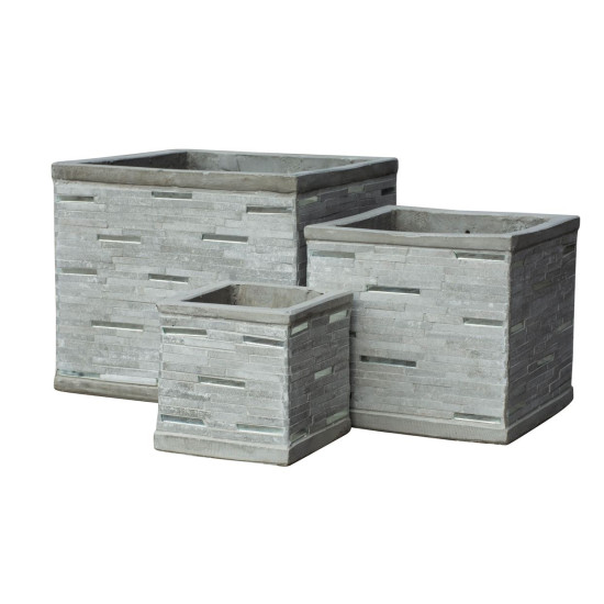 Bac carre ciment urban gris 40x40x35 de Jardinerie Bordeaux Libourne Gironde dans autre pots