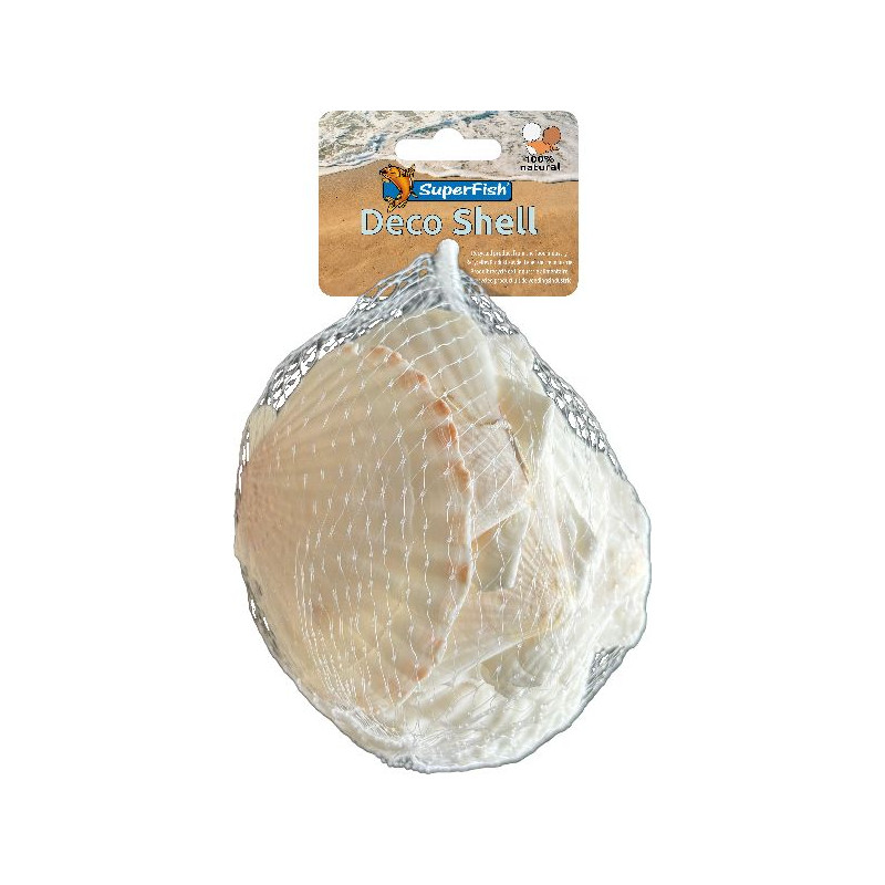 Deco coquillage scallop blanc 200 g de Superfish - Aquadistri - accessoires pour aquarium et bassin dans Sujets pour aquarium