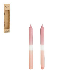 Bougie diner stearine rose x2 h25 d2.2cm de Edelman - deco maison et noël dans 🕯️ Bougies et encens