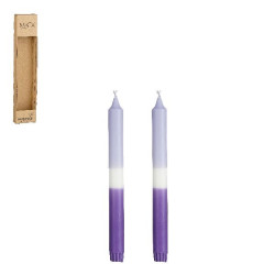 Bougie diner stearine bleu cl. x2 h25 d2.2cm de Edelman - deco maison et noël dans 🕯️ Bougies et encens