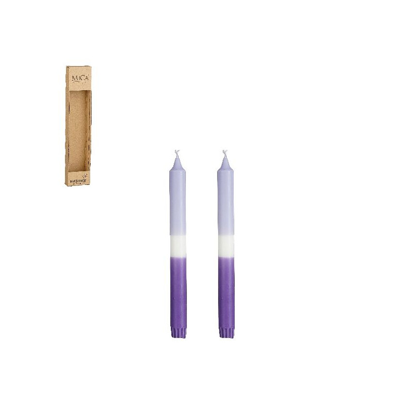 Bougie diner stearine bleu cl. x2 h25 d2.2cm de Edelman - deco maison et noël dans 🕯️ Bougies et encens