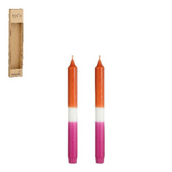 Bougie diner stearine orange x2 h25 d2.2cm de Edelman - deco maison et noël dans 🕯️ Bougies et encens