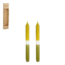 Bougie diner stearine vert cl. x2 h25 d2.2cm de Edelman - deco maison et noël dans 🕯️ Bougies et encens