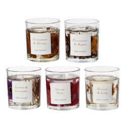 /Bougie fleurs sechees ass h9 de Déco de Noël - Jardinerie Bordeaux et Libourne dans Bougie de Noël et accessoires