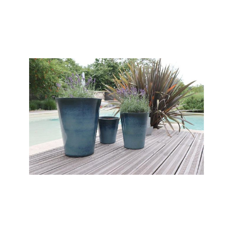 Pot sydney blue wave d25 h29 de Poterie d'Albi - Poterie de qualité à Bordeaux dans Les Poteries d'Albi