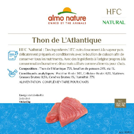 Patée almo nature naturel thon de l'atlantique de Almo Nature, les patées pour chats et chiens dans Patees pour chats