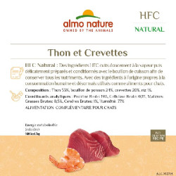 Patée almo nature naturel thon et crevettes de Almo Nature, les patées pour chats et chiens dans Patees pour chats