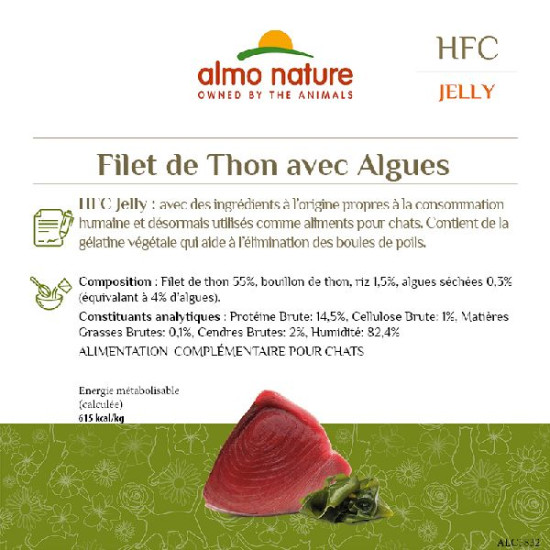Patée almo nature jelly filet de thon algues x1 de Almo Nature, les patées pour chats et chiens dans Patees pour chats