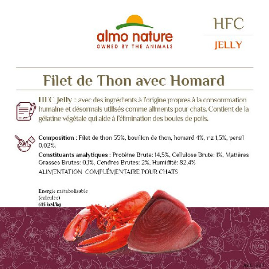 Patée almo nature jelly filet de thon homard x1 de Almo Nature, les patées pour chats et chiens dans Patees pour chats