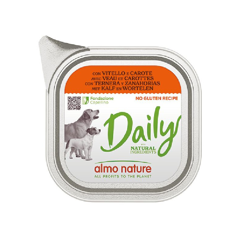 Patée almo nature chien nogluten veau carotte x1 de Almo Nature, les patées pour chats et chiens dans Pâtée pour chien
