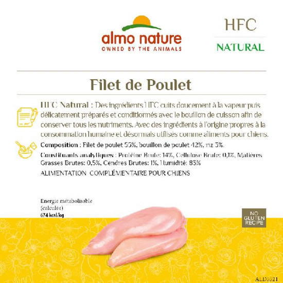 Patée almo nature chien filet poulet tomates x1 de Almo Nature, les patées pour chats et chiens dans Pâtée pour chien