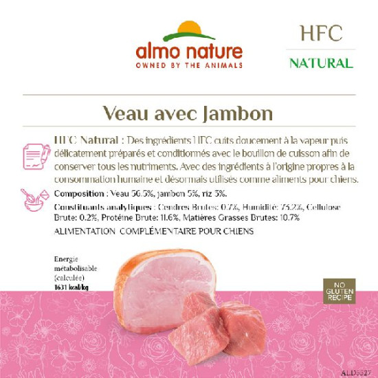 Patée almo nature chien veau et jambon x1 de Almo Nature, les patées pour chats et chiens dans Pâtée pour chien