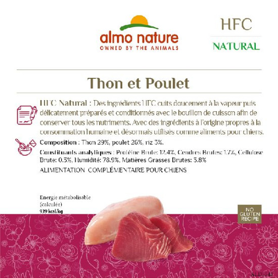 Patée almo nature chien thon et poulet x1 de Almo Nature, les patées pour chats et chiens dans Pâtée pour chien