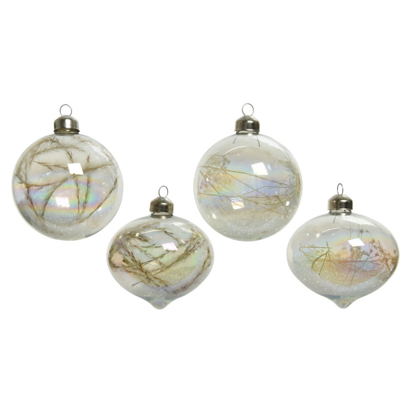 /Boule irise fleurs/herbes sechees d8 de Déco de Noël - Jardinerie Bordeaux et Libourne dans Boule pour sapin de Noël