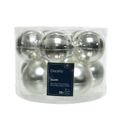 /Boule mix argent x10 de Déco de Noël - Jardinerie Bordeaux et Libourne dans Boule pour sapin de Noël