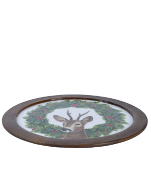 /Assiette deco tête cerf 33cm de Déco de Noël - Jardinerie Bordeaux et Libourne dans 🍽️Décoration de table de Noël