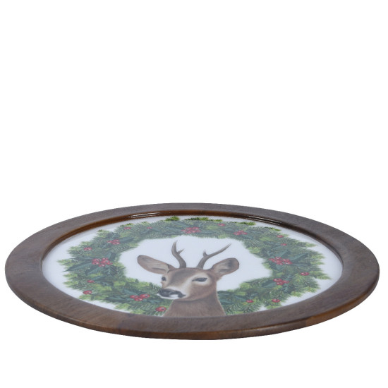 /Assiette deco tête cerf 33cm de Déco de Noël - Jardinerie Bordeaux et Libourne dans 🍽️Décoration de table de Noël