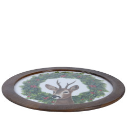 /Assiette deco tête cerf 33cm de Déco de Noël - Jardinerie Bordeaux et Libourne dans 🍽️Décoration de table de Noël