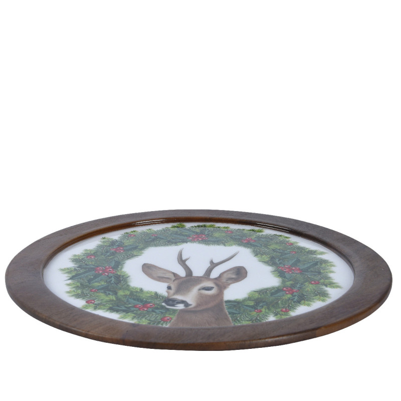 /Assiette deco tête cerf 33cm de Déco de Noël - Jardinerie Bordeaux et Libourne dans 🍽️Décoration de table de Noël