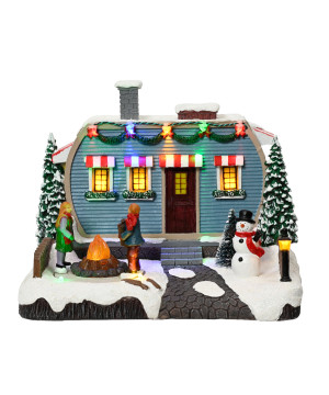 /Maison a/feu exterieur led multi 18.3cm de Déco de Noël - Jardinerie Bordeaux et Libourne dans 🏘️Villages miniatures