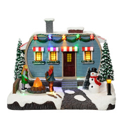 /Maison a/feu exterieur led multi 18.3cm de Déco de Noël - Jardinerie Bordeaux et Libourne dans 🏘️Villages miniatures