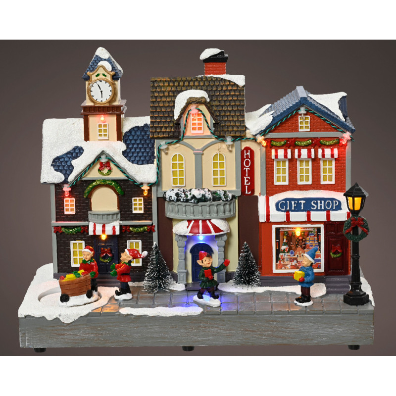 /Hotel+gift shop led multi 22cm de Déco de Noël - Jardinerie Bordeaux et Libourne dans 🏘️Villages miniatures