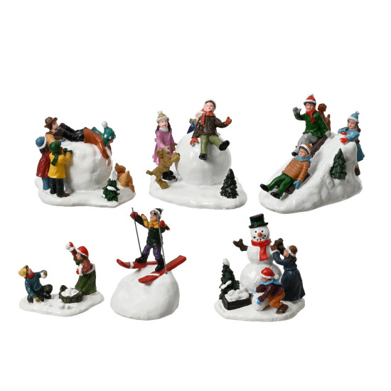 /Figurines assortis x3 6.5cm de Déco de Noël - Jardinerie Bordeaux et Libourne dans 🏘️Villages miniatures