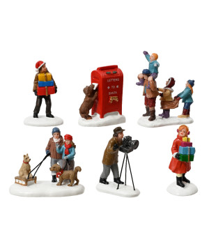 /Figurines assortis x6 7.5cm de Déco de Noël - Jardinerie Bordeaux et Libourne dans 🏘️Villages miniatures