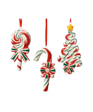 /Suspension sapin/sucre orge/sucette 11cm de Déco de Noël - Jardinerie Bordeaux et Libourne dans 🎄Déco de sapin