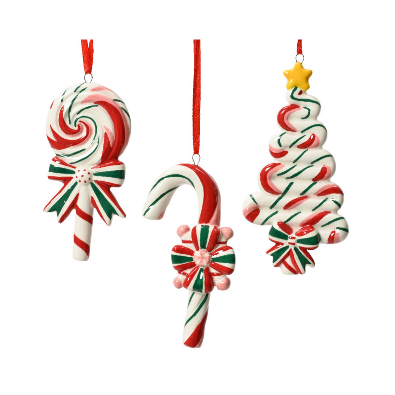 /Suspension sapin/sucre orge/sucette 11cm de Déco de Noël - Jardinerie Bordeaux et Libourne dans 🎄Déco de sapin