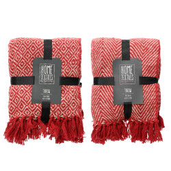 /Plaid franges rouge de Déco de Noël - Jardinerie Bordeaux et Libourne dans 🛋️Coussin et plaid de Noël