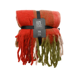 /Plaid franges sofa. canape rouge de Déco de Noël - Jardinerie Bordeaux et Libourne dans 🛋️Coussin et plaid de Noël