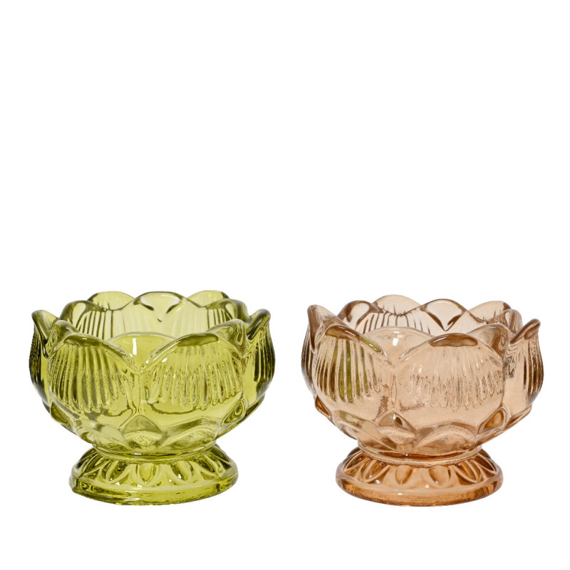/Photophore verre petales rose/pistache d8 de Déco de Noël - Jardinerie Bordeaux et Libourne dans Bougie de Noël et accessoires