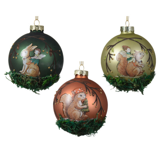 /Boule a/lapin ecureuil d8 de Déco de Noël - Jardinerie Bordeaux et Libourne dans Boule pour sapin de Noël