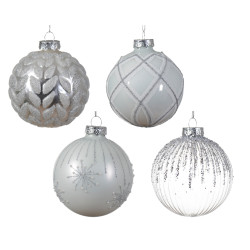 /Boule transparent feu artifice blanc/argent de Déco de Noël - Jardinerie Bordeaux et Libourne dans Boule pour sapin de Noël