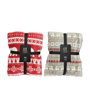 /Plaid sapin/renne de Déco de Noël - Jardinerie Bordeaux et Libourne dans 🛋️Coussin et plaid de Noël