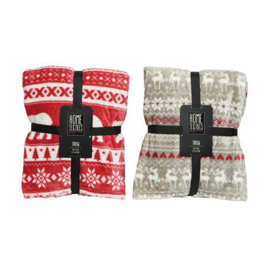 /Plaid sapin/renne de Déco de Noël - Jardinerie Bordeaux et Libourne dans 🛋️Coussin et plaid de Noël