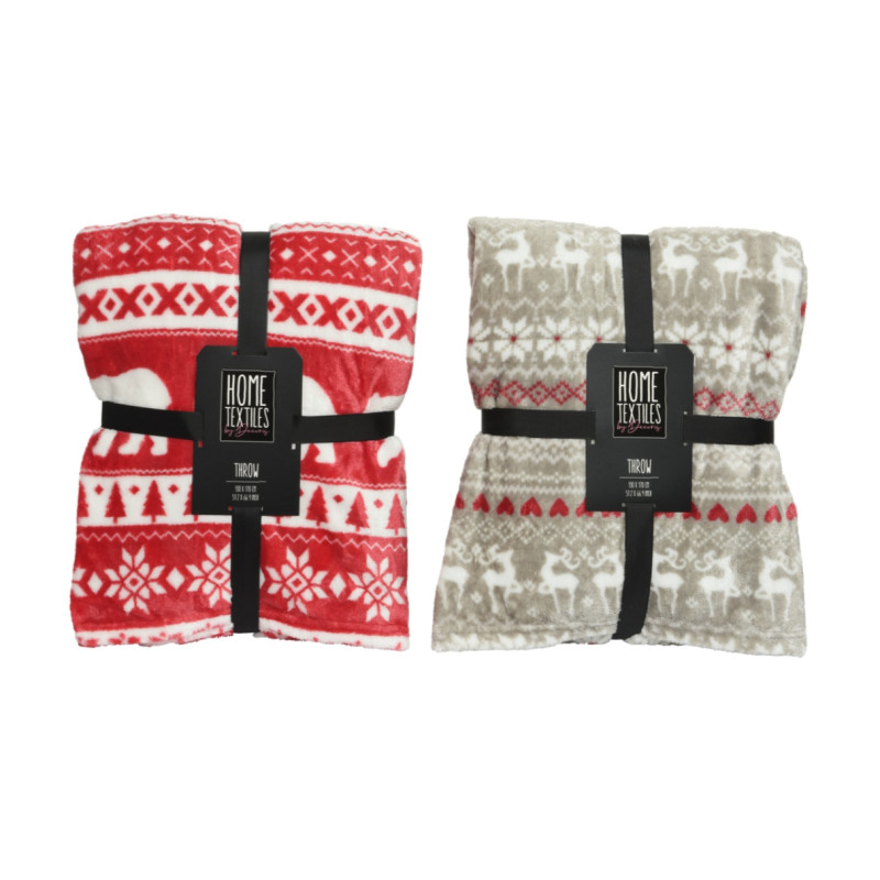 /Plaid sapin/renne de Déco de Noël - Jardinerie Bordeaux et Libourne dans 🛋️Coussin et plaid de Noël