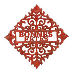 Dessous plat noel rouge 18x18 de Jardinerie Bordeaux Libourne Gironde dans Plat, plateau et dessous de plat