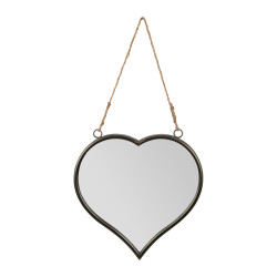 Miroir coeur gris 34x35.5 fer de Jardinerie Bordeaux Libourne Gironde dans Miroir