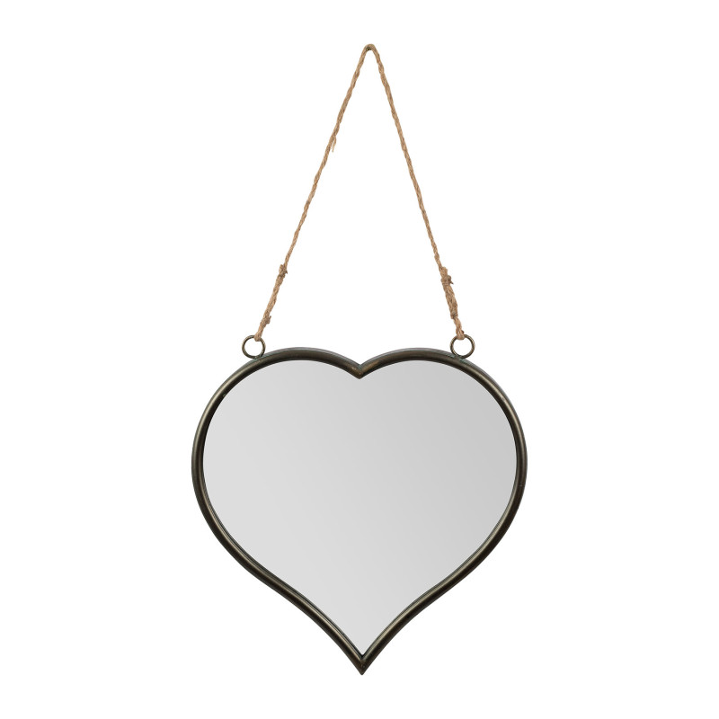 Miroir coeur gris 34x35.5 fer de Jardinerie Bordeaux Libourne Gironde dans Miroir